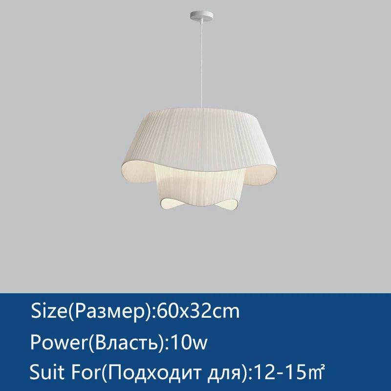 Suspension tissu double vague design moderne