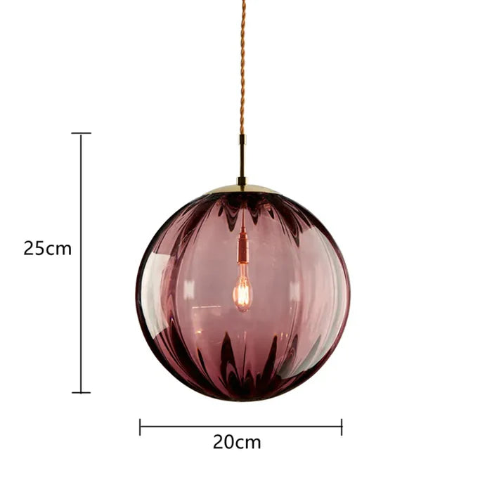 Suspension verre colorée ronde