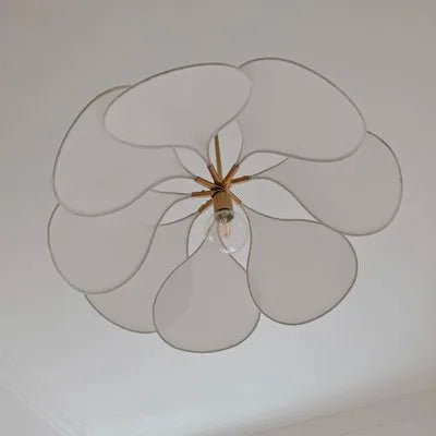Suspension tissu fleur pétales design vintage bohème