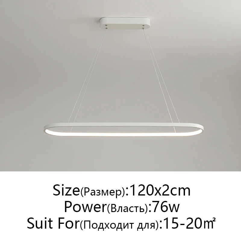 Suspension métal anneau ovale design moderne