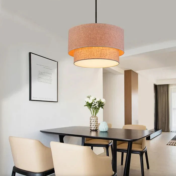 Suspension en lin double cylindrique design moderne
