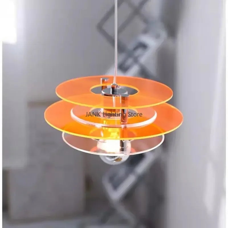 Suspension vintage triple plateaux colorés