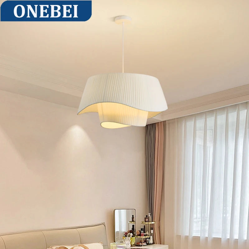 Suspension tissu double vague design moderne