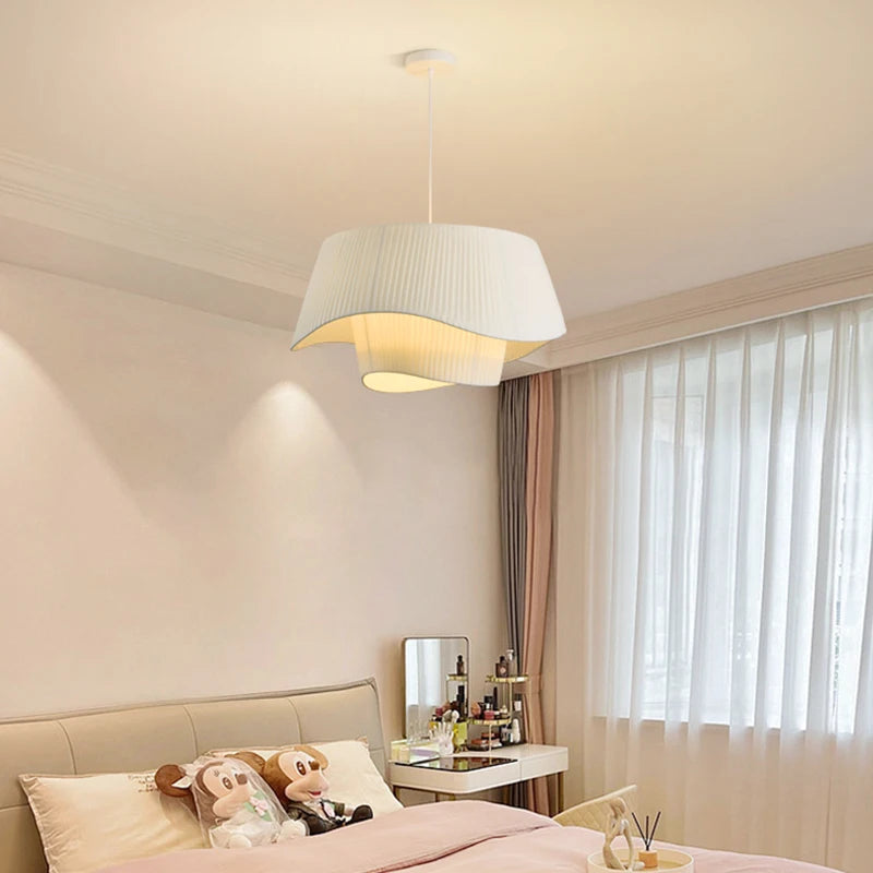 Suspension tissu double vague design moderne
