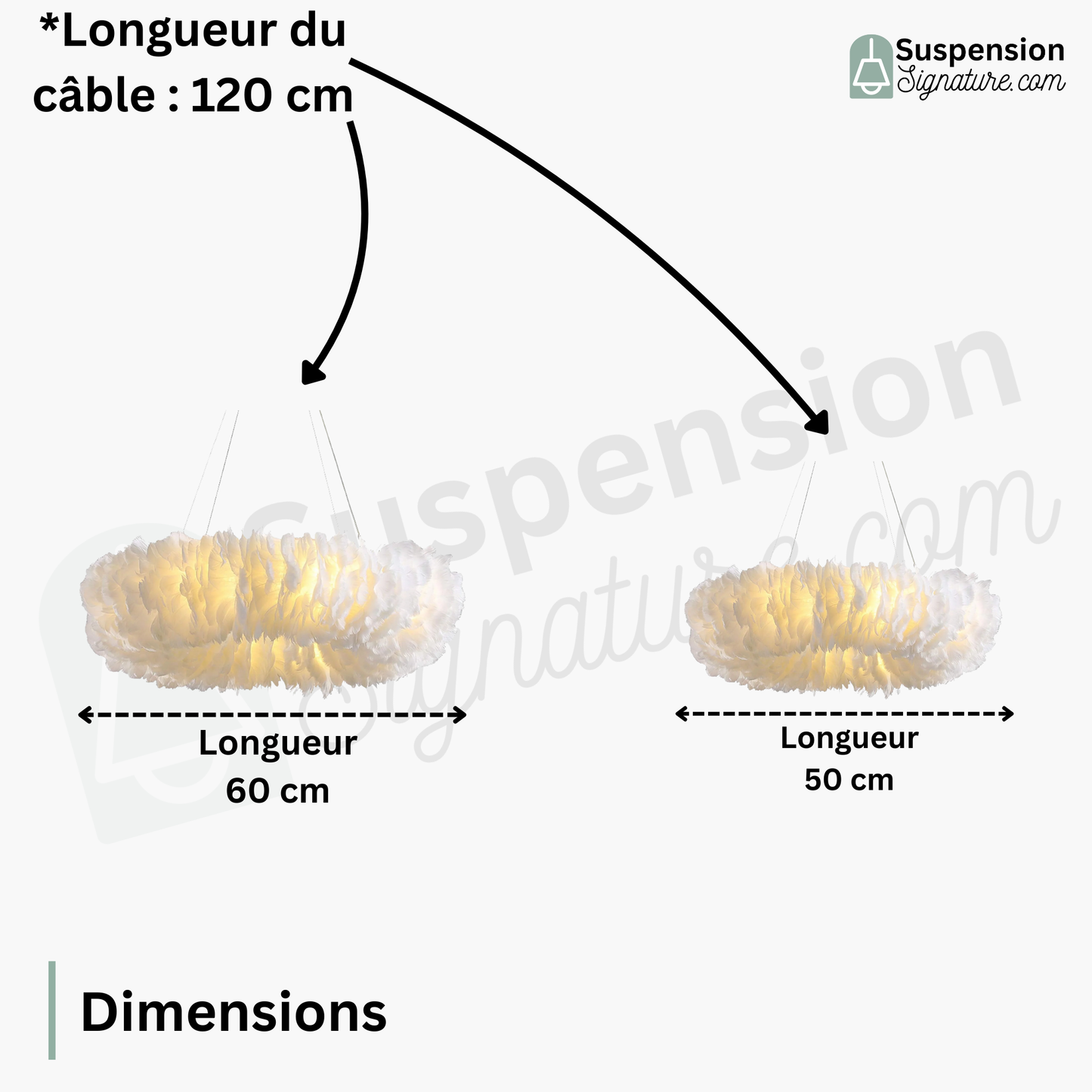 Suspension anneau en plumes colorées design art déco