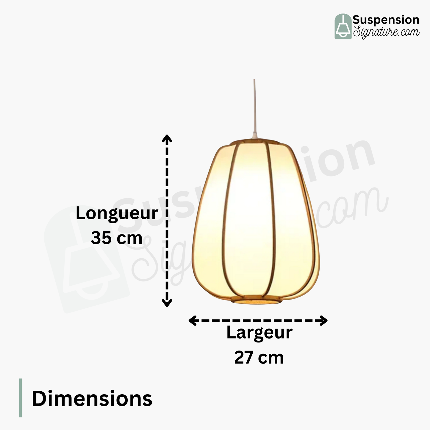 Suspension bambou allongée moderne design japonais