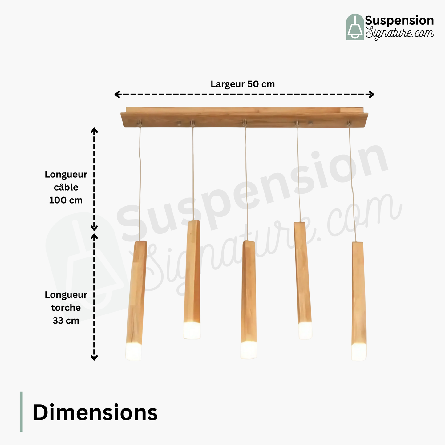 Suspension bois torches multiples design scandinave