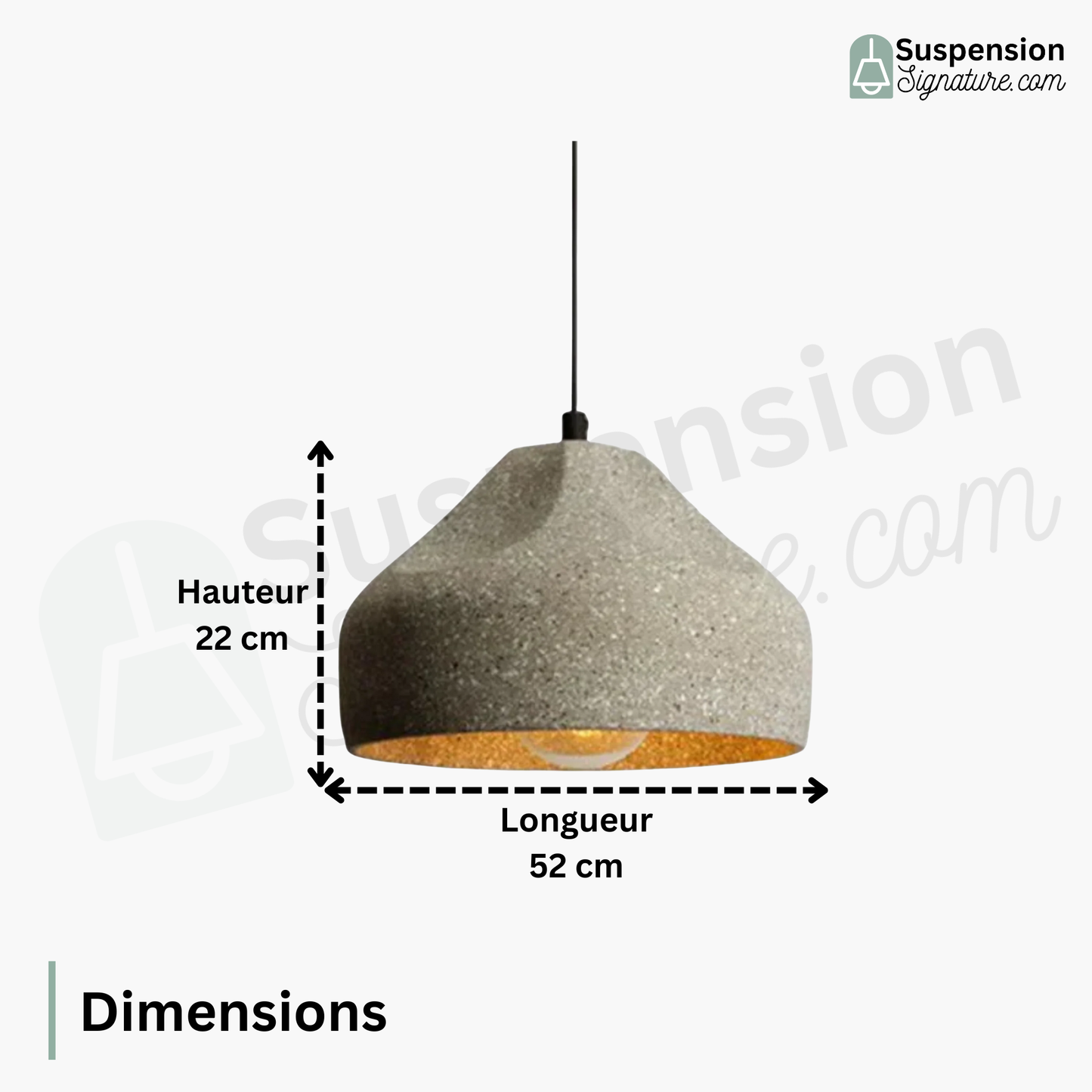 Suspension ciment terrazzo cloche déformée scandinave industriel