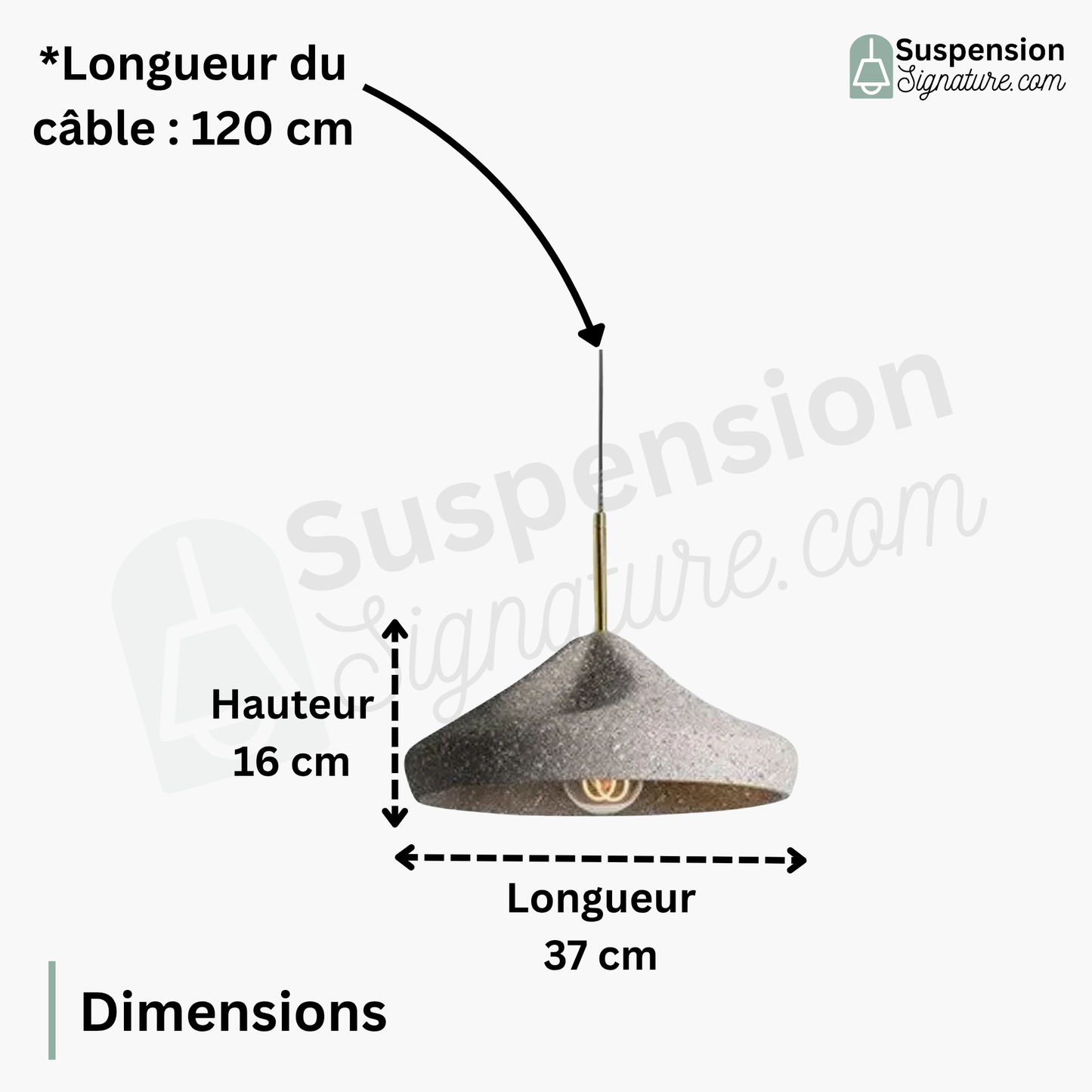 Suspension ciment terrazzo évasée déformée scandinave industriel