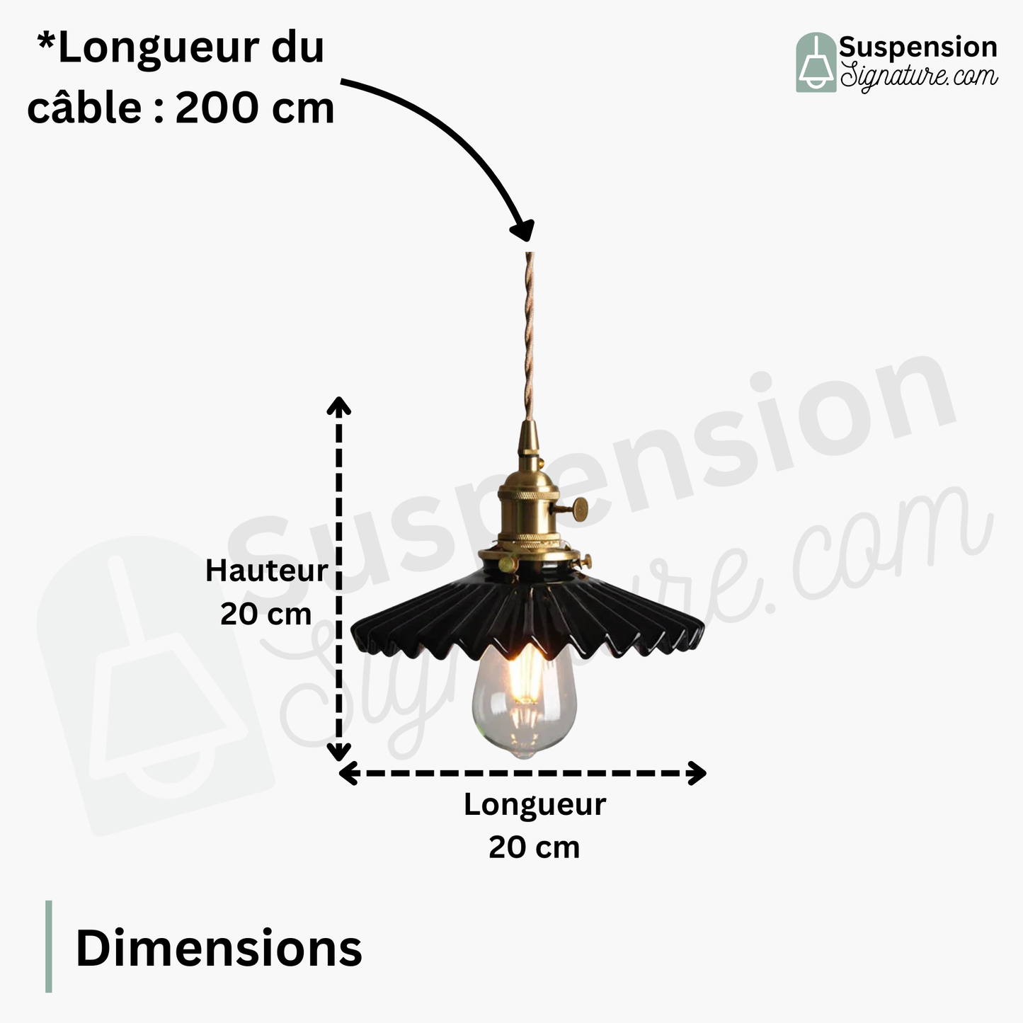 Suspension en cuivre ondulé design vintage
