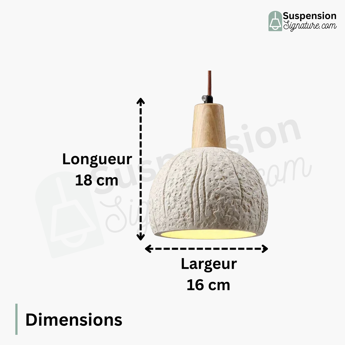 Suspension globe rainuré terre cuite bois scandinave