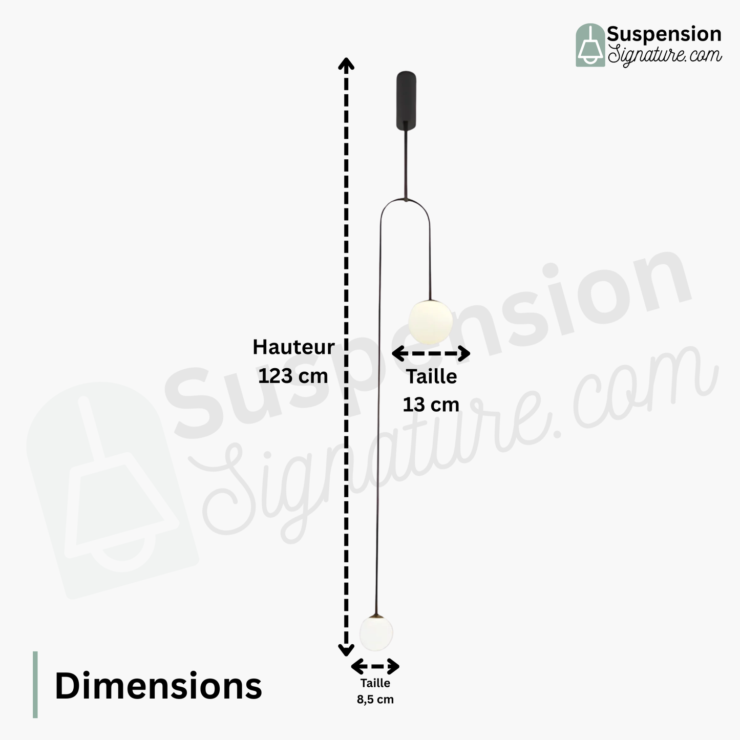 Suspension longue en laiton design moderne