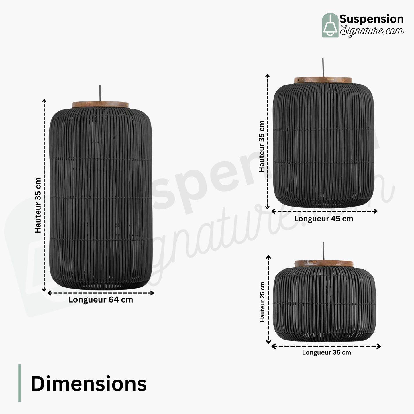 Suspension rotin cylindrique bohème