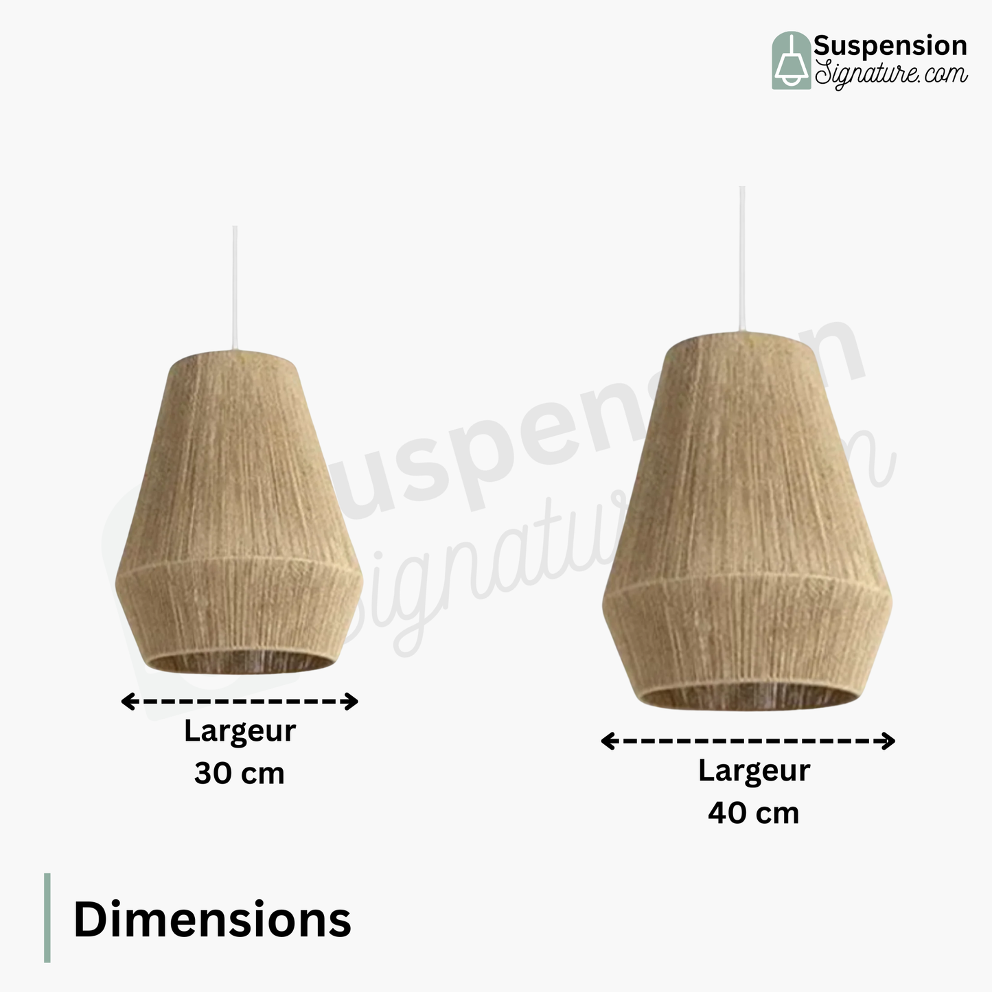 Suspension rotin design géométrique allongé scandinave