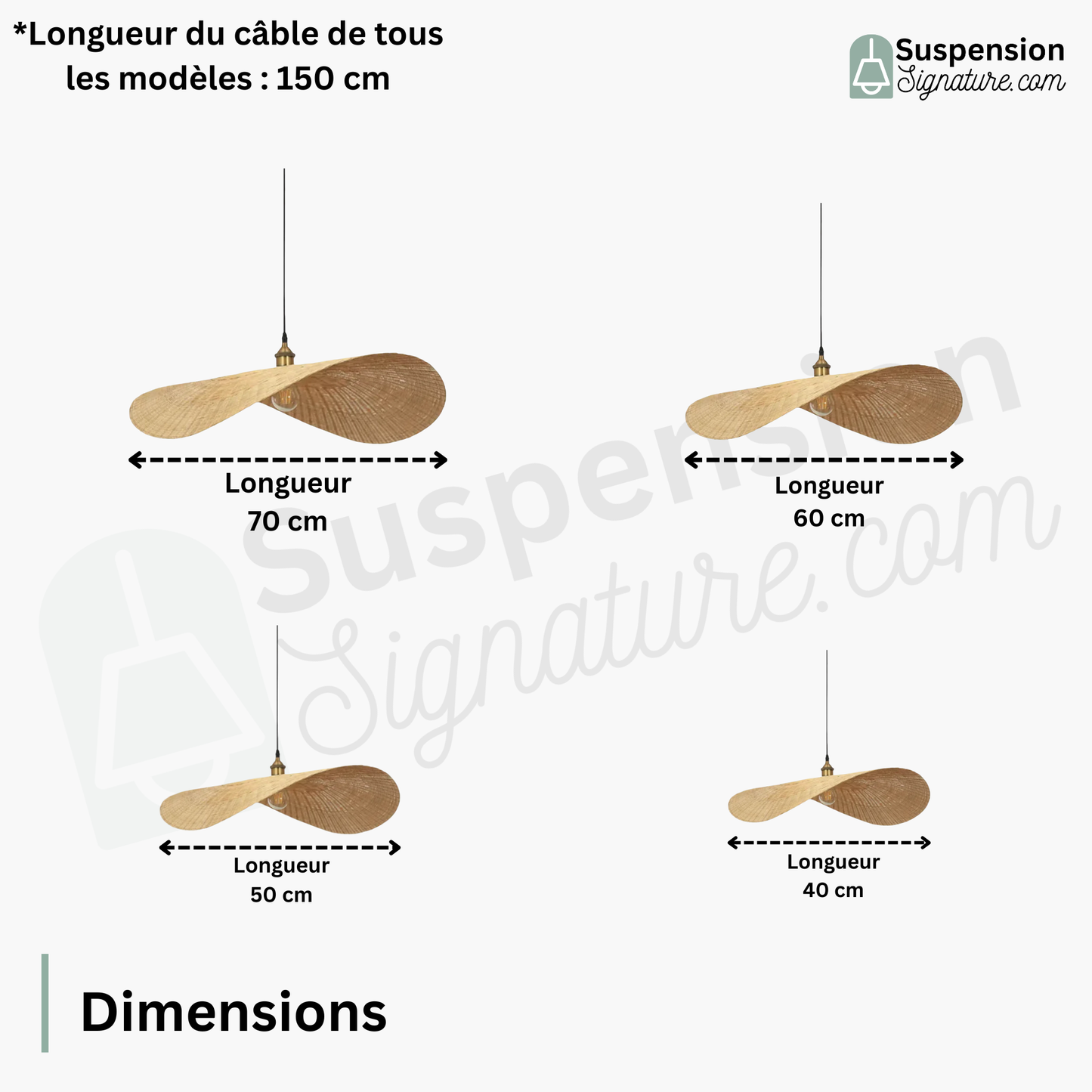 Suspension rotin et bambou torsion design moderne