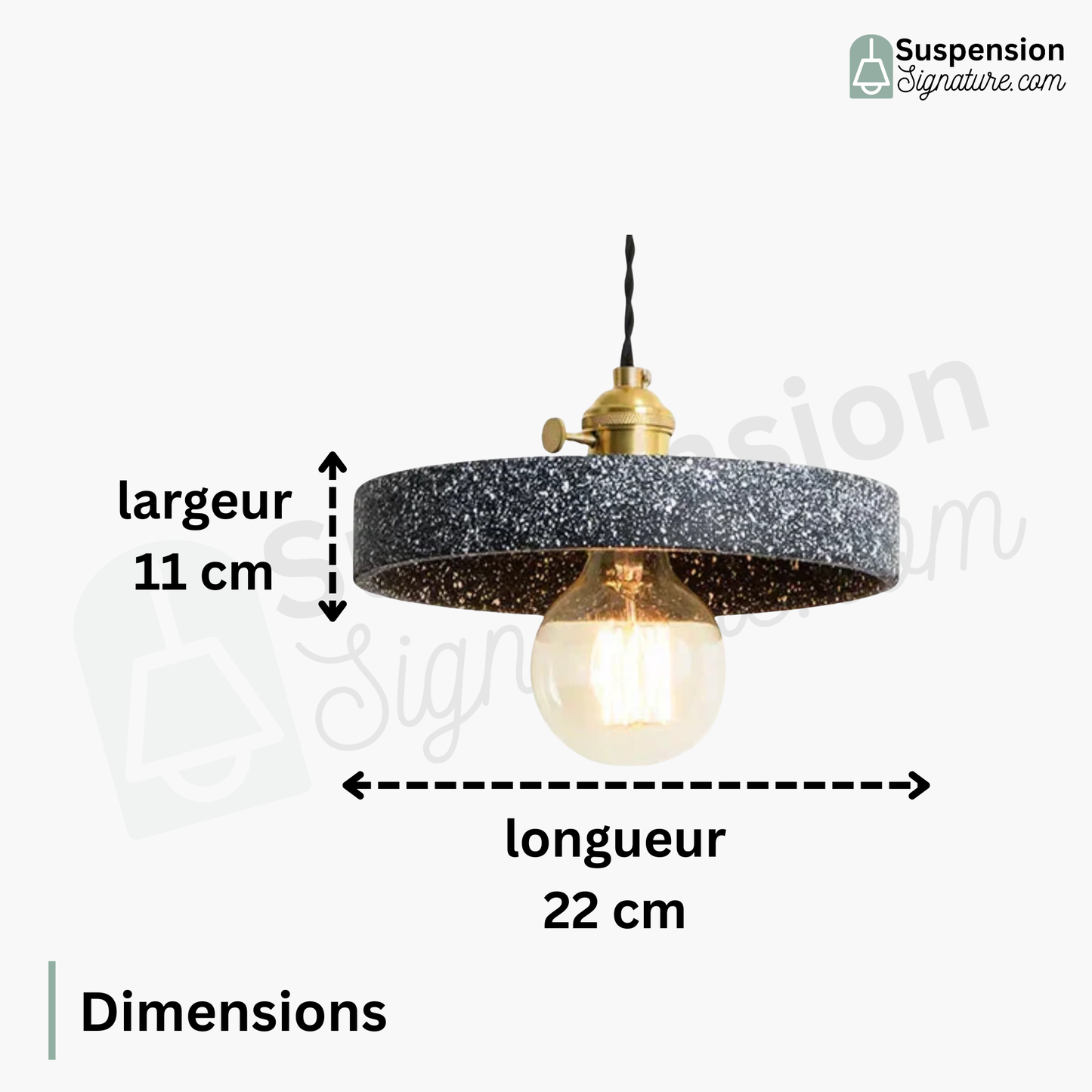 Suspension terrazzo cylindre plat industriel