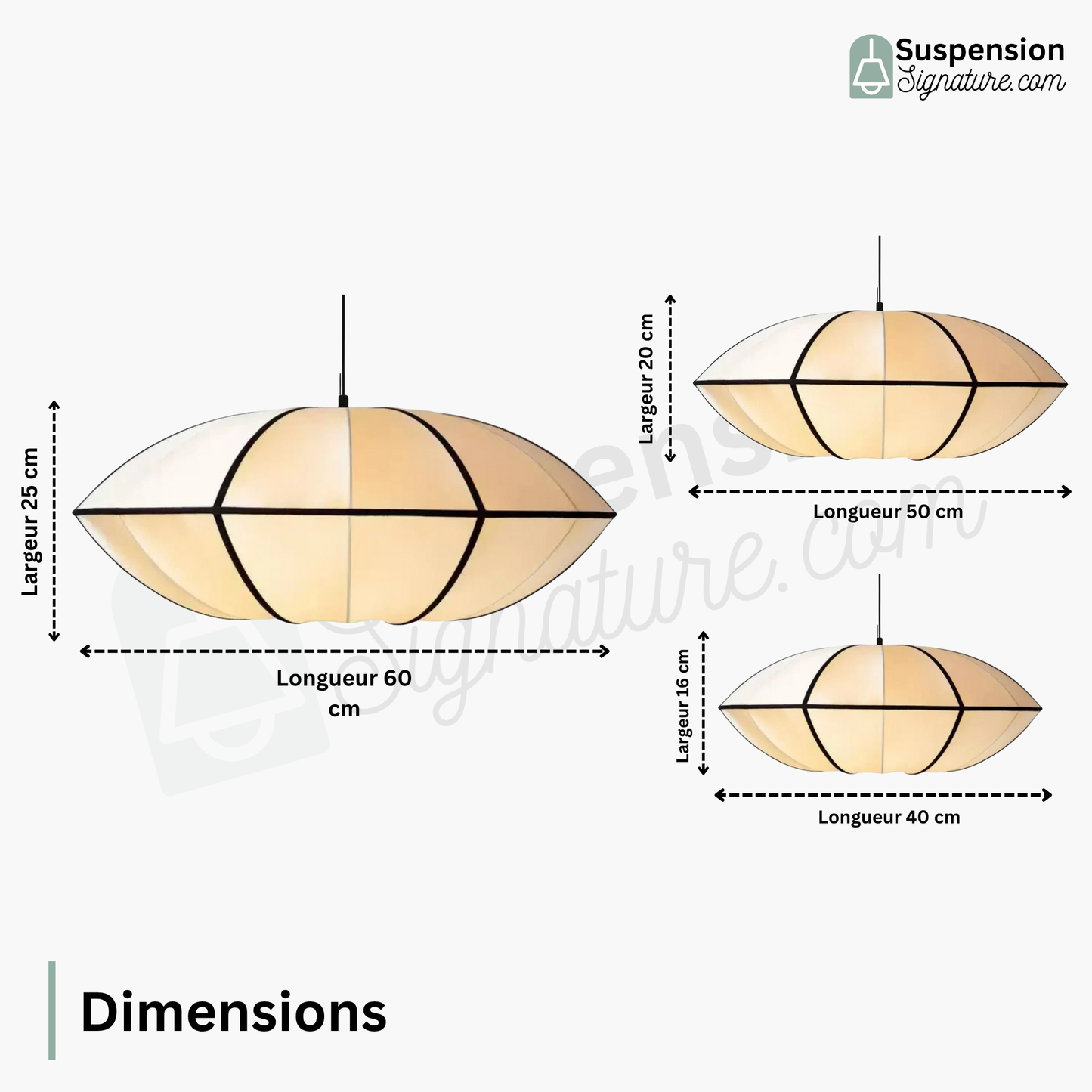 Suspension tissu globe plat design vintage