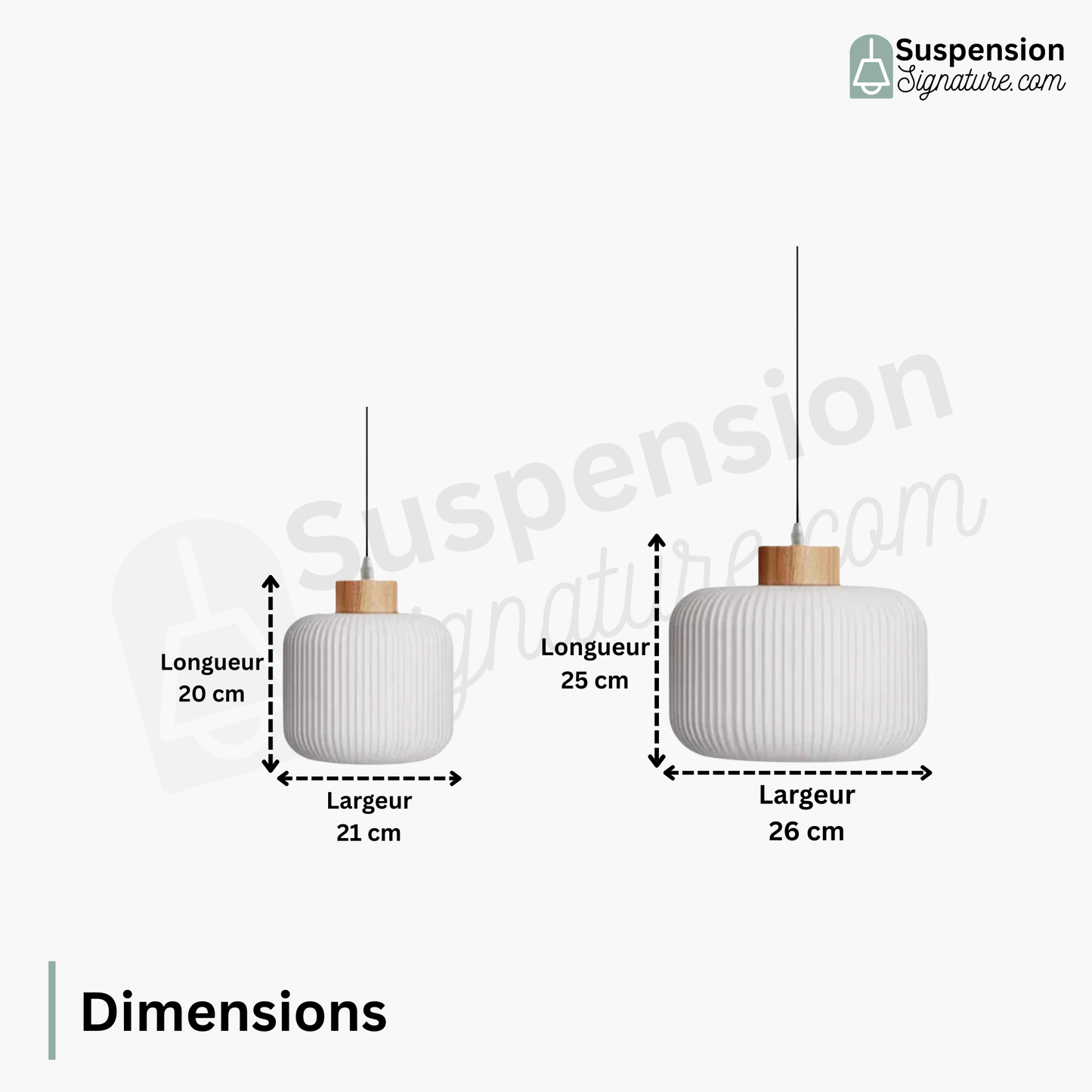 Suspension verre blanc rainuré et bois boule design vintage