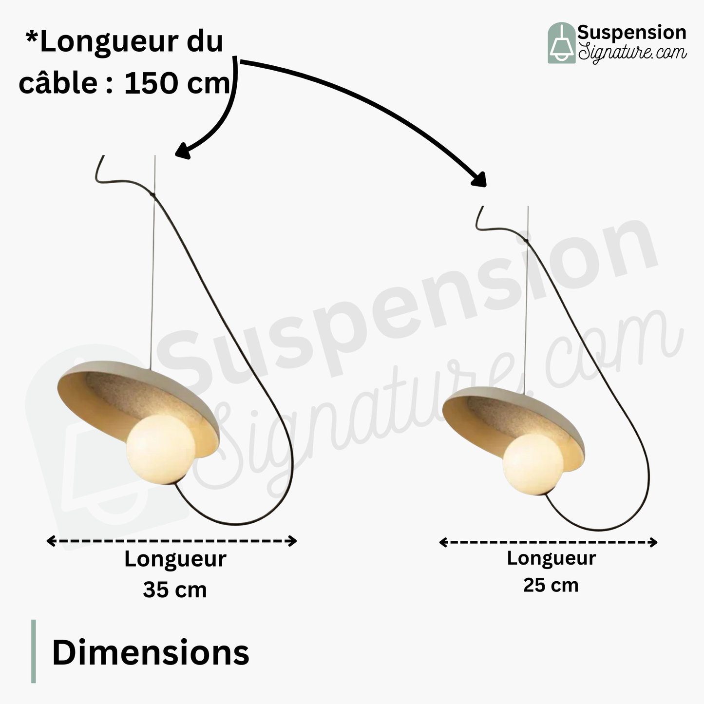 Suspension vintage penchée boule