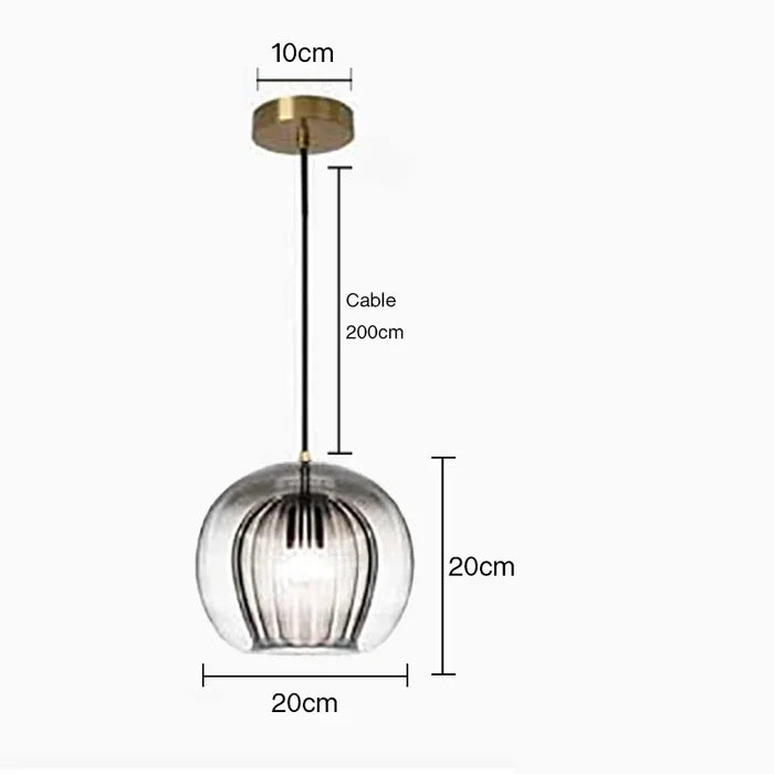 Suspension vintage double cloche en verre