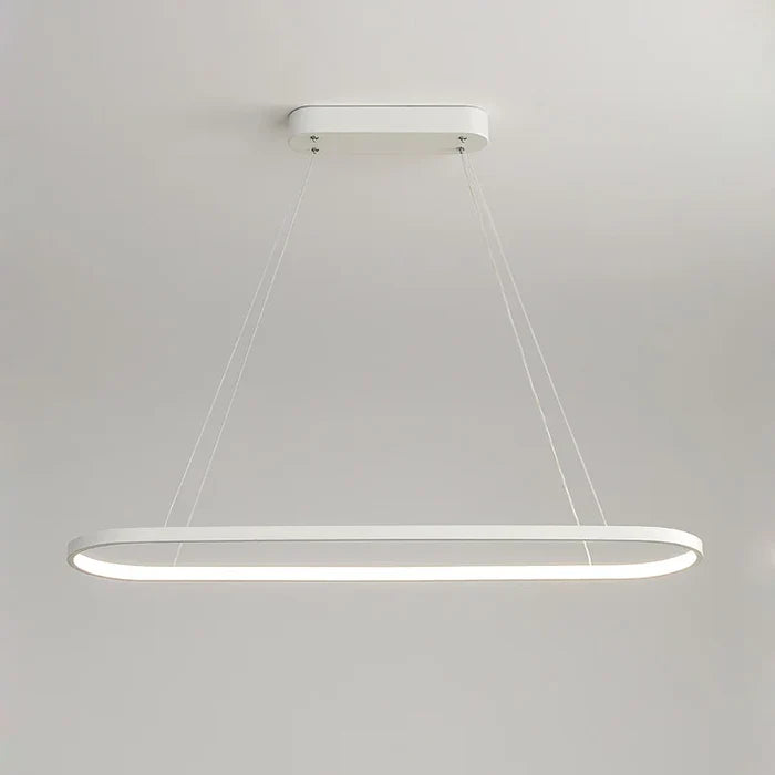 Suspension métal anneau ovale design moderne