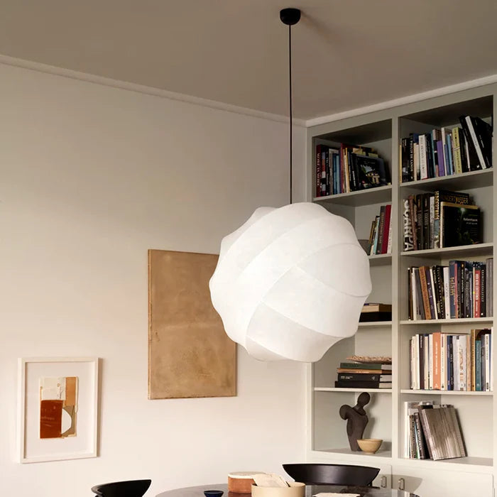 Suspension sphérique en tissu soie design vintage