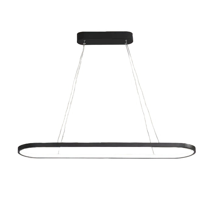 Suspension métal anneau ovale design moderne