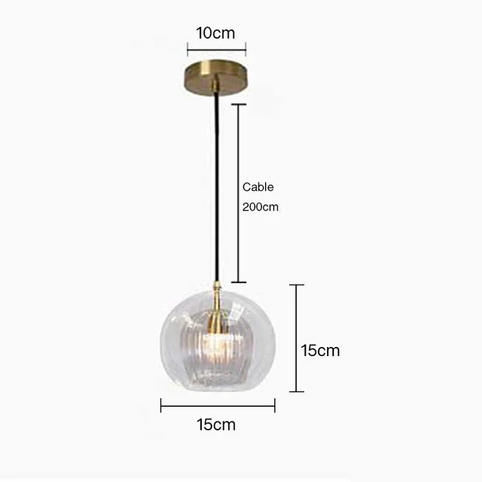 Suspension vintage double cloche en verre