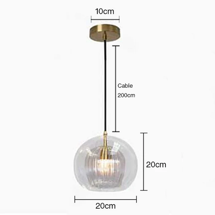 Suspension vintage double cloche en verre