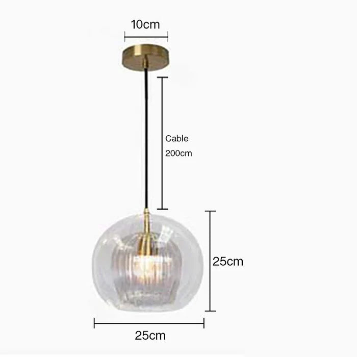 Suspension vintage double cloche en verre