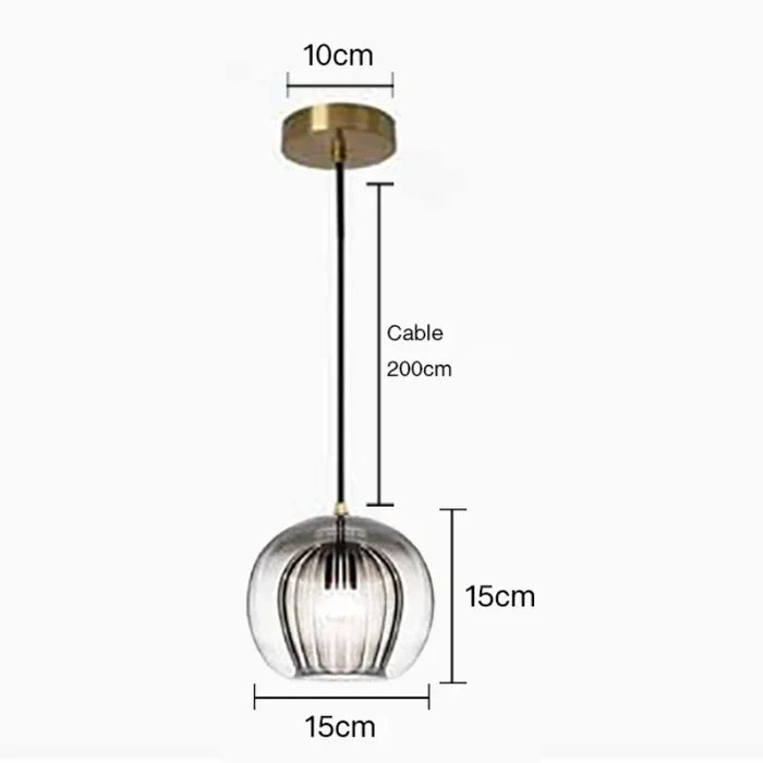 Suspension vintage double cloche en verre