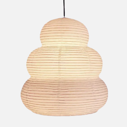 Suspension papier blanc allongée et ondulée style moderne