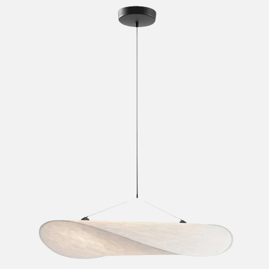 Suspension moderne vague en tissu blanc