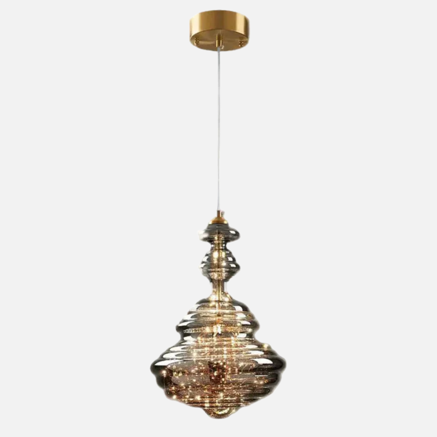 Suspension en verre filaments minis leds style baroque