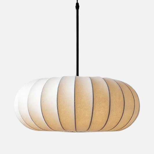 Suspension en soie boule aplatie design vintage