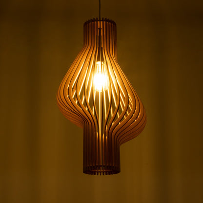 Suspension bois cylindre déstructuré design moderne