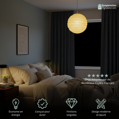 Suspension japonaise Noguchi en papier blanc globe de style moderne