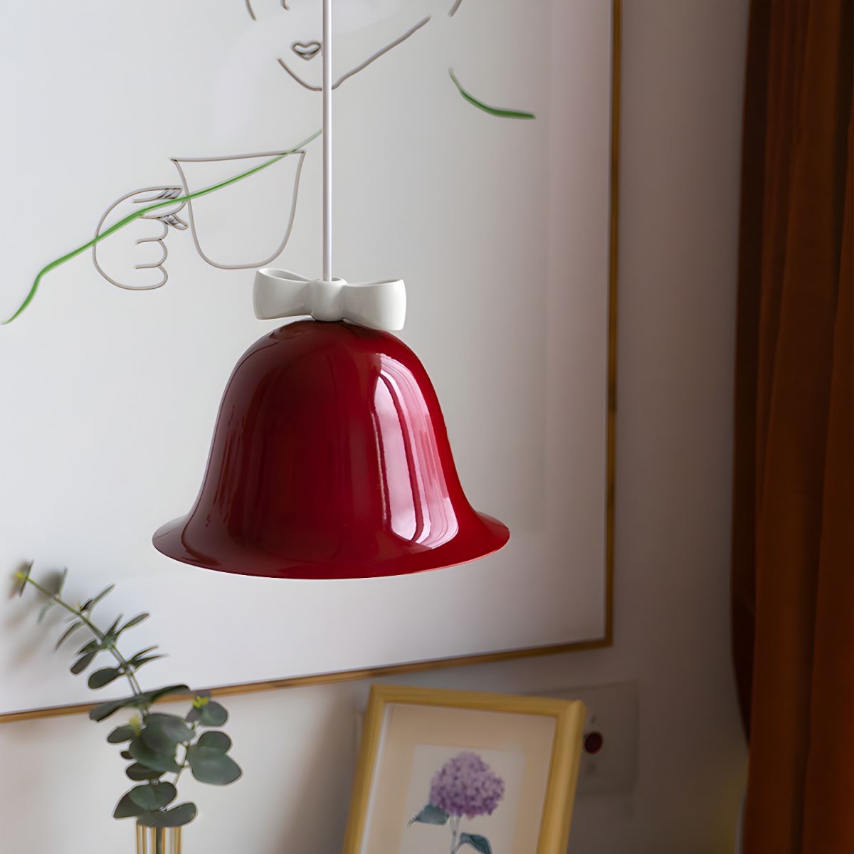 Suspension cloche en métal avec noeud design vintage