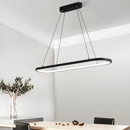 Suspension métal anneau ovale design moderne