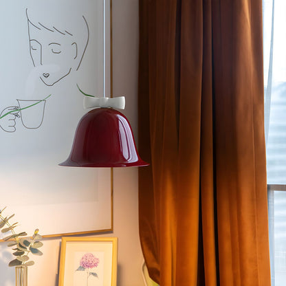 Suspension cloche en métal avec noeud design vintage