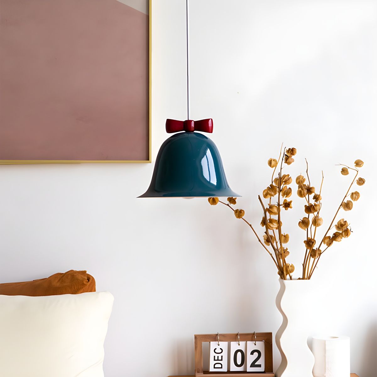 Suspension cloche en métal avec noeud design vintage