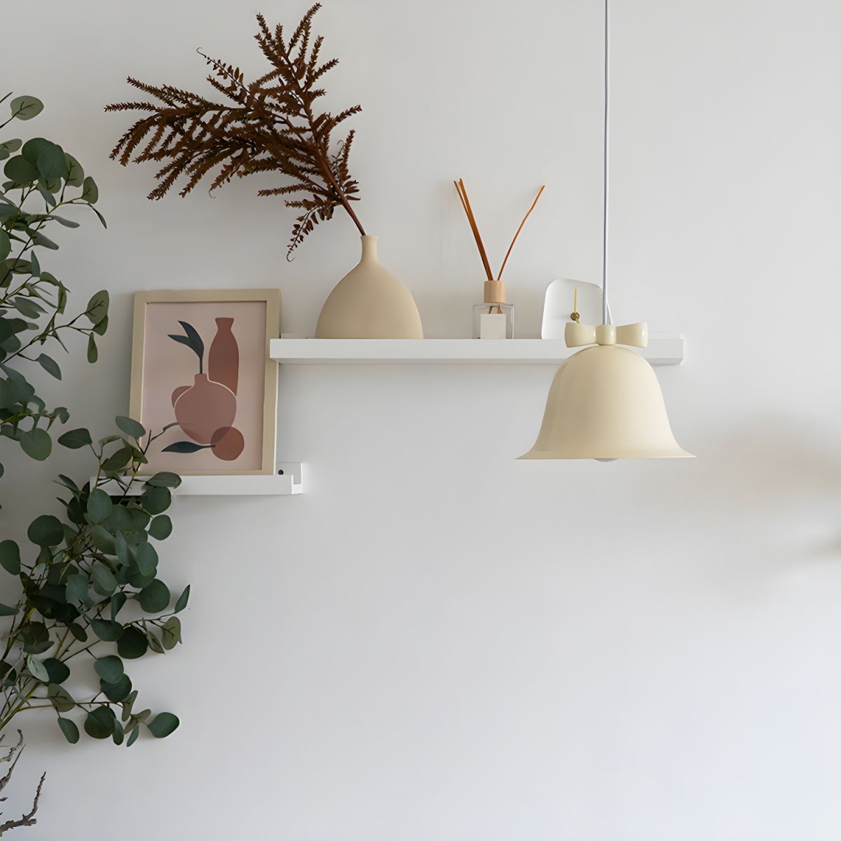 Suspension cloche en métal avec noeud design vintage