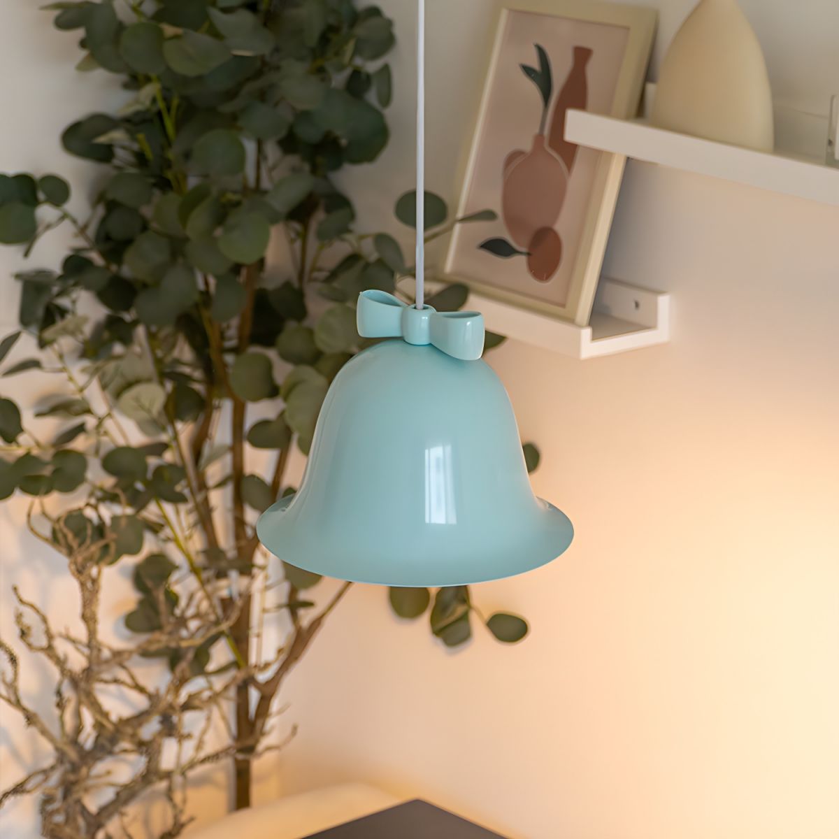 Suspension cloche en métal avec noeud design vintage