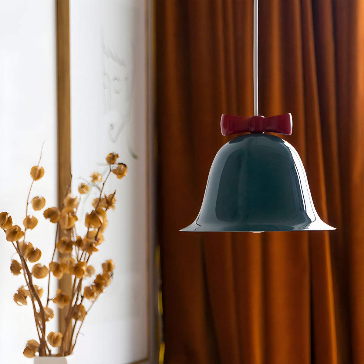 Suspension cloche en métal avec noeud design vintage