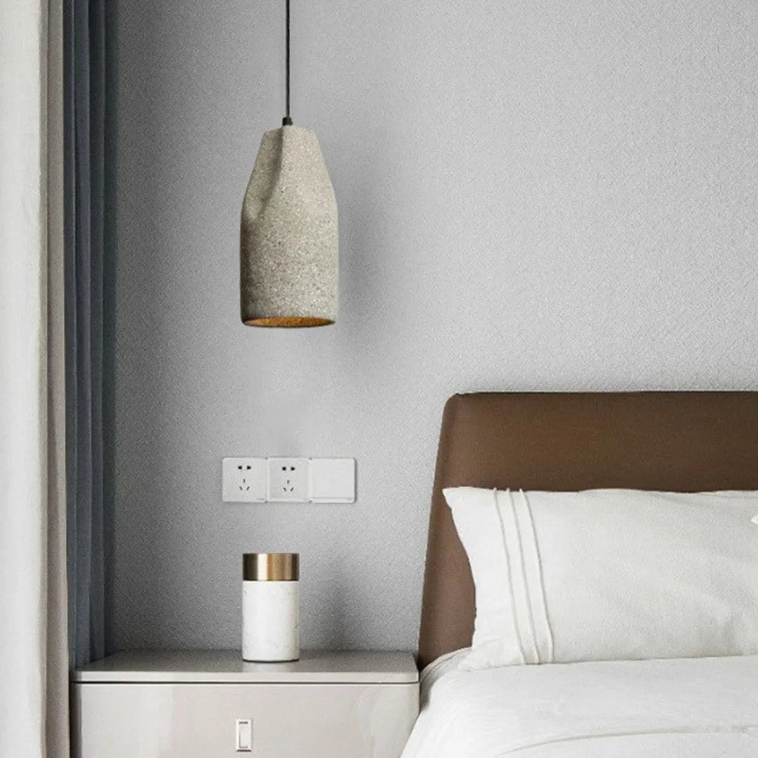 Suspension ciment terrazzo allongée déformée scandinave