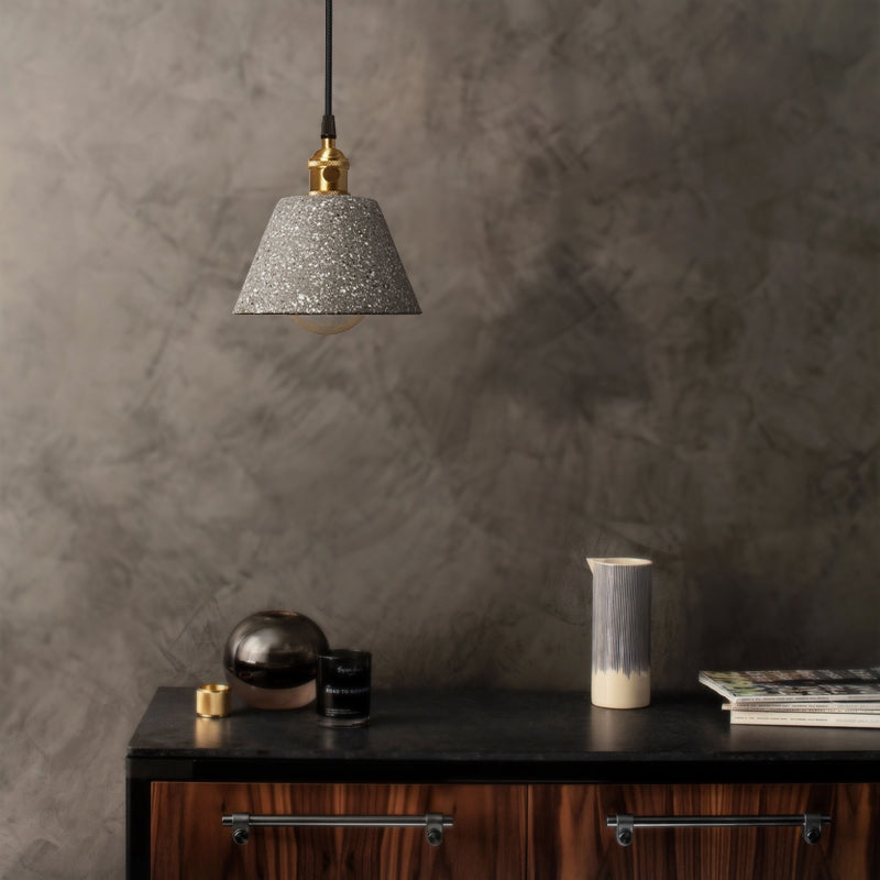 Suspension évasée terrazzo design industriel