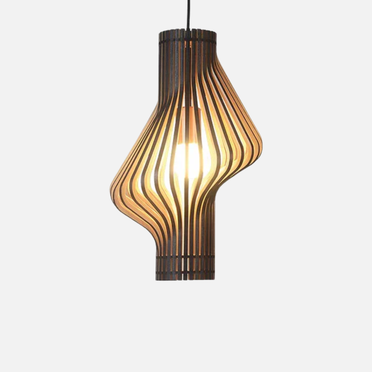 Suspension bois cylindre déstructuré design moderne