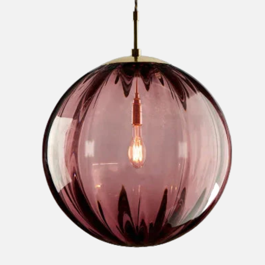 Suspension verre colorée ronde