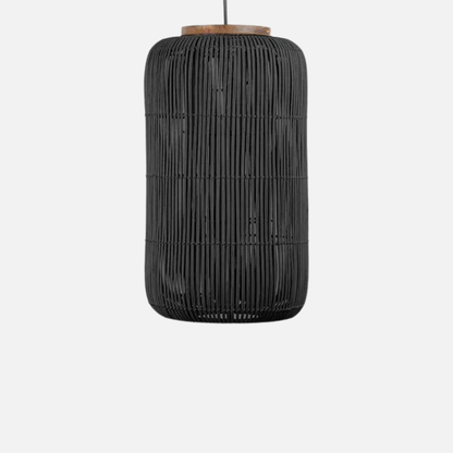 Suspension rotin cylindrique bohème