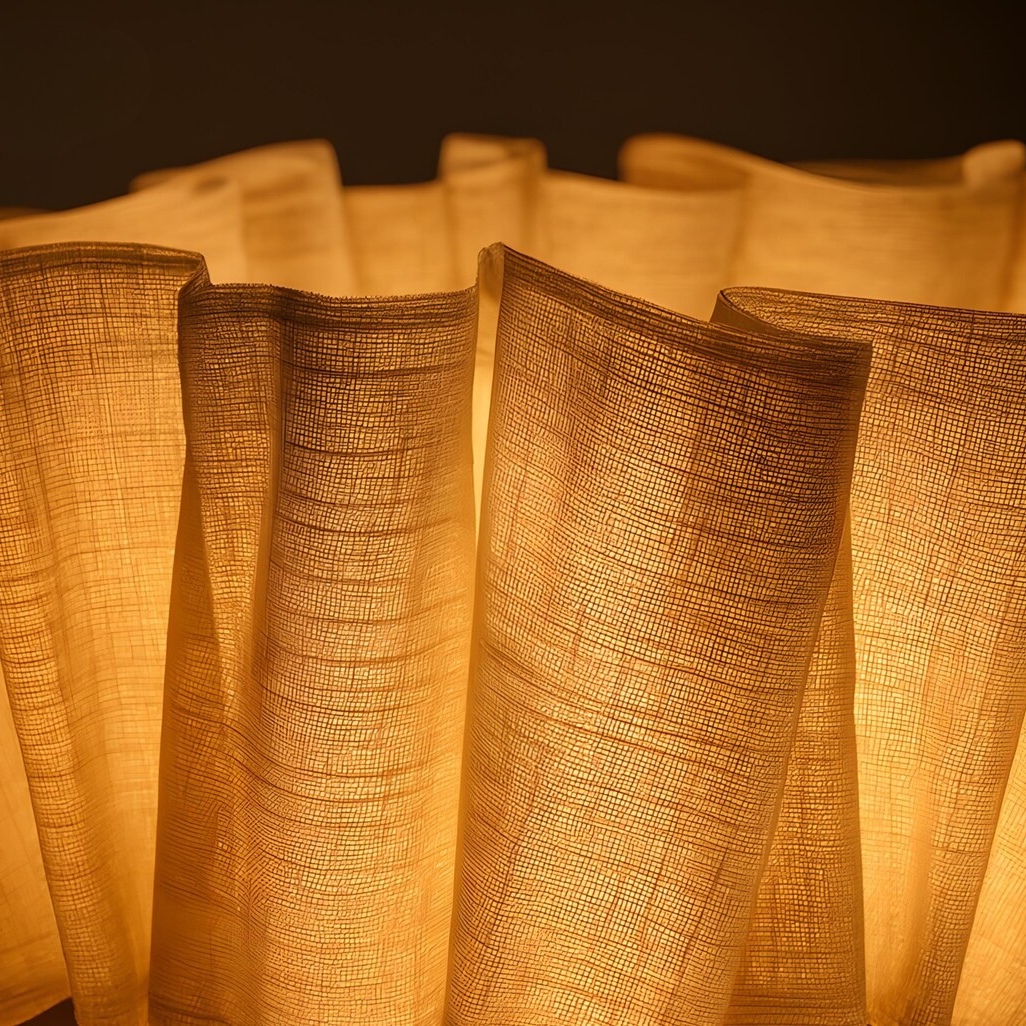 Suspension pliage tissu lin design bohème